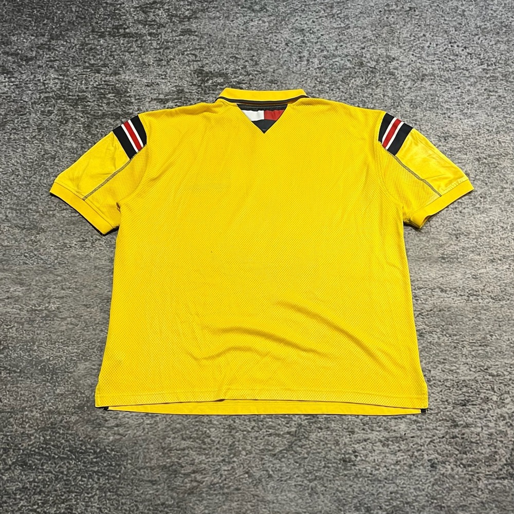 Tommy‎ Hilfiger Athletics Polo Shirt Mens XL Yellow Embroidered Vintage 90s Y2K - Picture 2 of 9